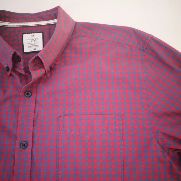 Denver Hayes Classic Fit Men's Red & Blue Checkered Casual Shirt - Picture 5 of 11